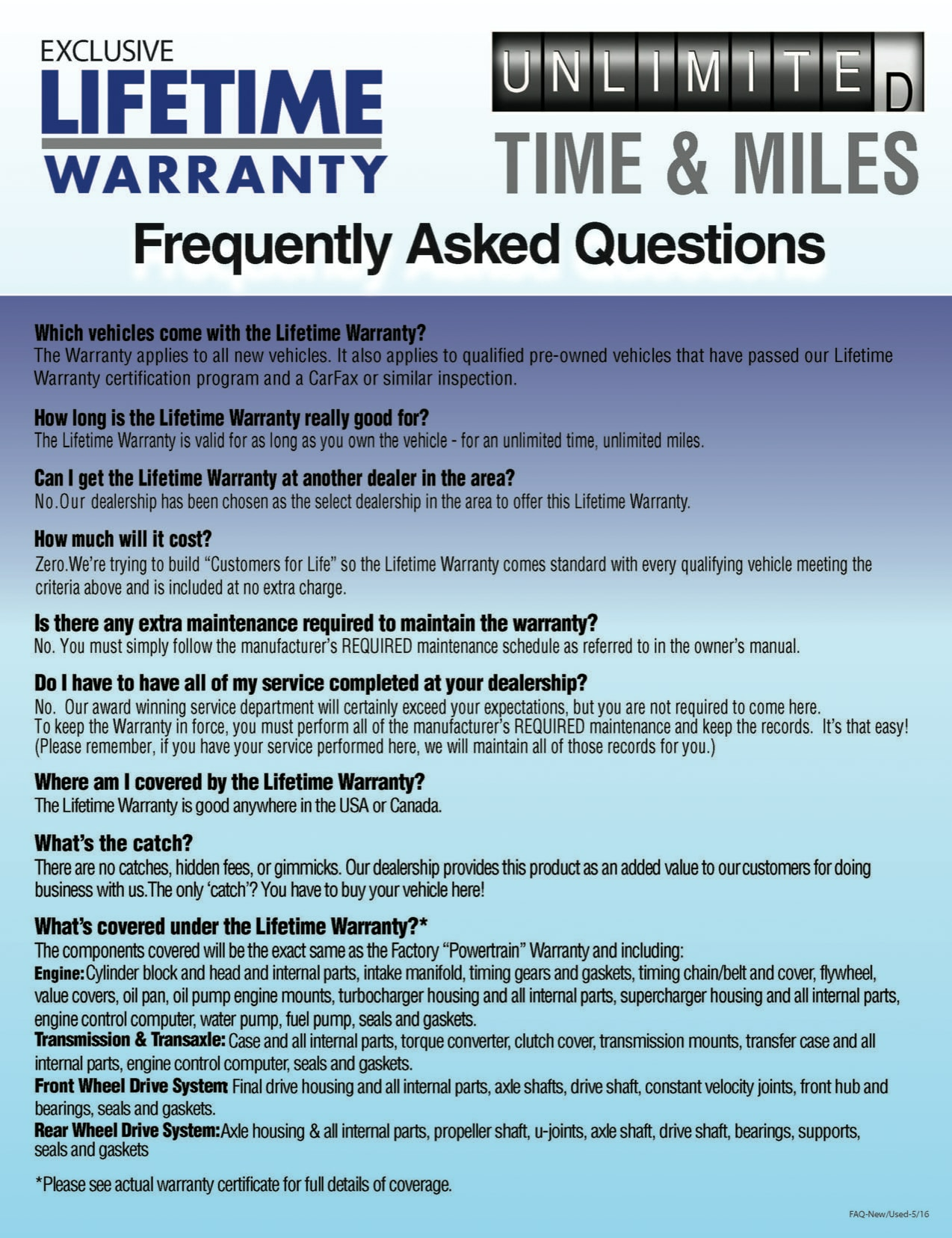 Warranty FAQ