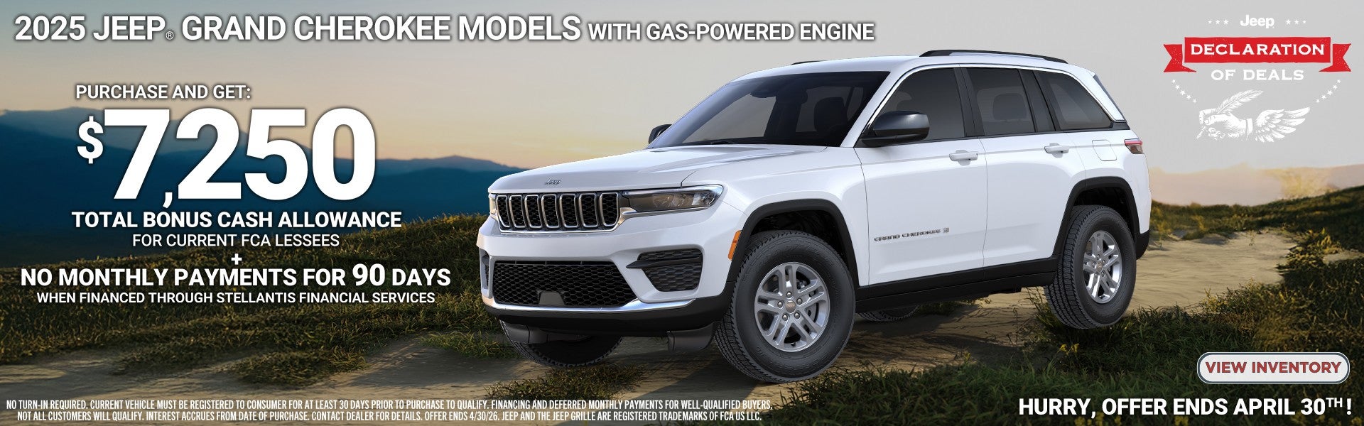 2025 Jeep Grand Cherokee Models w/ Gas powered engines 