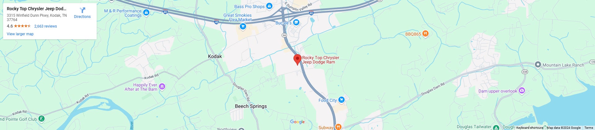 Rocky Top Chrysler Jeep Dodge Google Map image