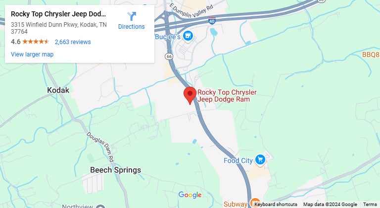 Rocky Top Chrysler Jeep Dodge Google Map image
